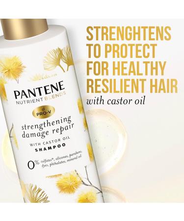 Pantene Sulfate Free Shampoo - Anti Frizz & Damage Repair with Castor Oil | Safe for Color Treated Hair | 9.6 oz - Buy Online on GoSupps.com