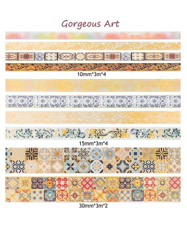 AEBORN Gold Vintage Washi Tape - Foil Washi Masking Tape Set with Gift Box - Aesthetic Decorative Tape Perfect for Bullet Journal  Scrapbook  DIY Crafts AGorgeous art - Buy Online on GoSupps.com