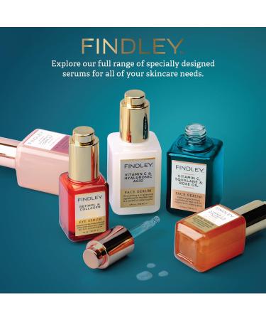 Findley Face Serum with Vitamin C Squalane & Rose Oil | Hydrating Anti-Aging Serum for Dewy Glow | Reduces Fine Lines & Wrinkles - 2 Fl Oz - Buy Online on GoSupps.com