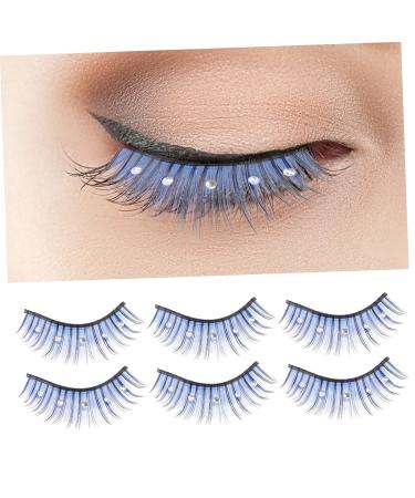 FRCOLOR 5 Pairs Handmade Eye Lashes - Soft Thick Reusable Black False Eyelashes with Color Fiber Rhinestones for Cosplay - 5D Artificial Eyelashes (Pack of 1 - Buy Online on GoSupps.com