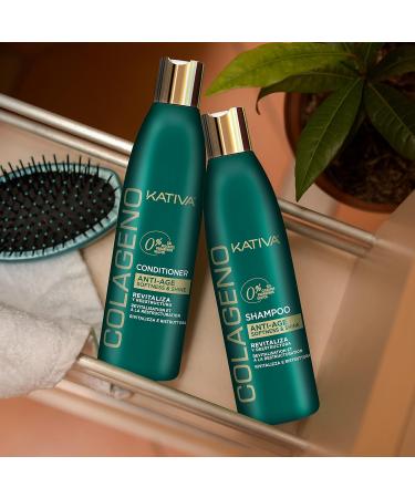 Kativa Collagen Shampoo 250ML - Revitalizes & Restructures Weakened Aging Damaged Hair - Salt Sulfate Gluten & Paraben Free - International Shipping Available - Buy Online on GoSupps.com