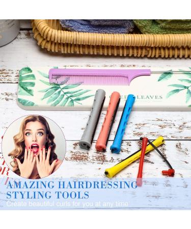 60 Pieces Hair Perm Rods Set Plastic Perming Rods Cold Wave Rods 5 Sizes Hair Curling Rollers with Rat Tail Hair Comb Stainless Steel Pintail Comb for Women Girls Hairdressing Styling - Buy Online on GoSupps.com
