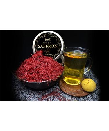BinZ Saffron - Superior Red Super Negin Saffron Threads for Paella, Tea, & Culinary Use - Non-GMO Premium Grade Spice (3g) - Buy Online on GoSupps.com