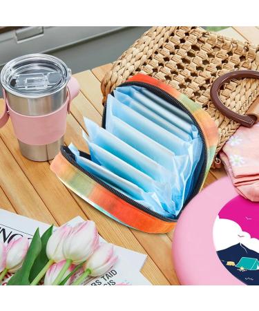 Shop Muooum Glitter Rainbow Stripes Menstrual Bag - Zippered Tampon Collector for Women & Girls (Pack of 1) - Buy Online on GoSupps.com
