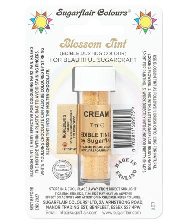 Sugarflair Cream Blossom Tint Food Colouring and Dusting Powder Matt Finish Brush On or Mix with Rejuvenator Spirit to Create a One of A Kind Cake - 7ml - Buy Online on GoSupps.com