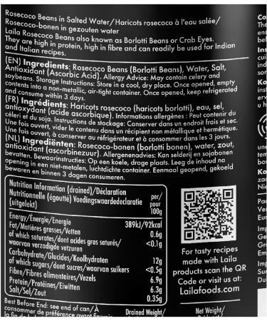 Laila Canned Rosecoco Beans 12x400g (pack of 12) - Buy Online on GoSupps.com