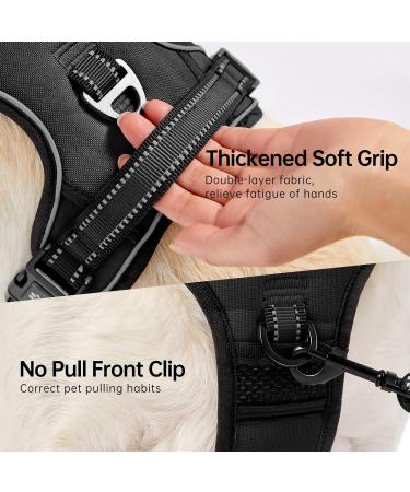 Nestroad Black Dog Harness for Small Dogs - Cushioned Anti-Training Comfortable Fit (S: Neck 28-38cm Chest 38-53cm) - Reflective Strip Available - Buy Online on GoSupps.com