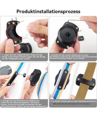 IPX8 Waterproof Airtag Dog Collar Holder - Universal Bracket for Airtag Dog & Cat Neck Bands (2 Pack - Black) - Buy Online on GoSupps.com