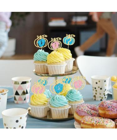 24Pcs Pumpkin Gender Reveal Cupcake Toppers Glitter Pumpkin Baby Feet Cupcake Picks Boy or Girl Baby Shower Decorations Fall Harvest Theme Baby Shower Kids Birthday Party Supplies Multi Style 8 Multi - Buy Online on GoSupps.com