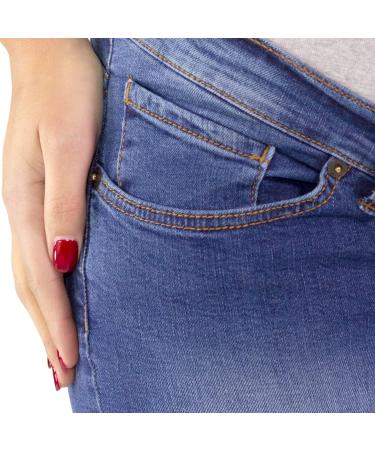 Milano Maternity Jeans - Ultra Stretch Buttery Soft Denim, High Waisted Over The Bump Band, Comfortable Slim Fit | Light Stone | Pregnancy Clothing - Buy Online on GoSupps.com
