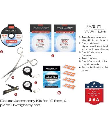 Wild Water Fly Fishing Complete Deluxe 3wt 10ft Euro Nymphing Kit Rod & Reel Combo - Buy Online on GoSupps.com