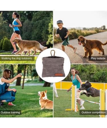 Buy Ouzhou 2-Piece Dog Treats & Training Bags | Free-Handed Feed Bag with Carabiner | Ideal for Walking & Training - Gray - Buy Online on GoSupps.com