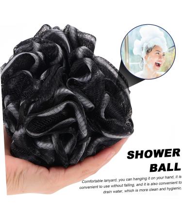 4pcs Charcoal Bath Ball Sponge - Men's Loofah Shower Pouf & Lace Mesh Cleaning Ball | Premium Body Scrubber - Buy Online on GoSupps.com