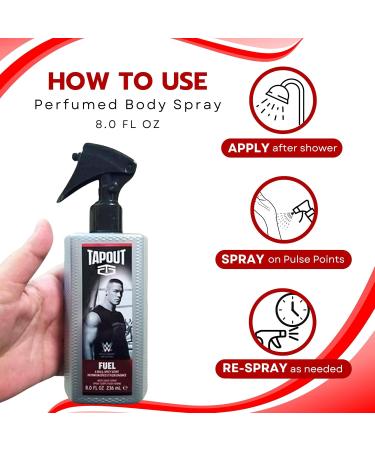 Tapout Fuel Body Spray Perfume for Men Refreshing Fragrance 8 oz - Buy Online on GoSupps.com