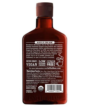 Agave In The Raw Organic Agave Nectar Sweetener 18.5oz - Blue Agave Syrup for Coffee, Baking & Cooking - Natural Low Carb Vegan Gluten-Free Option - 1.16lb Bottle - Buy Online on GoSupps.com