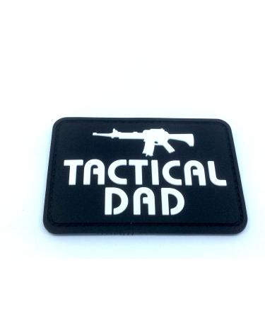 Tactical Dad Black Morale Patch PVC Airsoft Paintball Velcro Emblem Badge