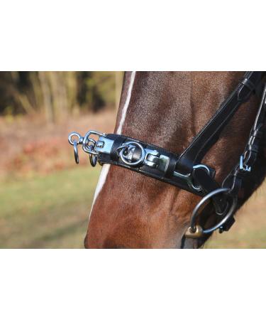 Kerbl Exclusive VB Leather Cavesson with Bit Strap - Black Thoroughbred | Premium Equestrian Gear for International Shipping - Buy Online on GoSupps.com