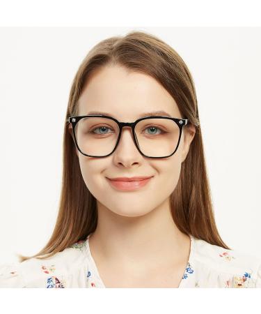 GUDVUE Oversized Blue Light Glasses Computer Reading/Gaming/Phones Glasses Anti Glare/UV400/Eye Strain Large Square Frame Black - Buy Online on GoSupps.com