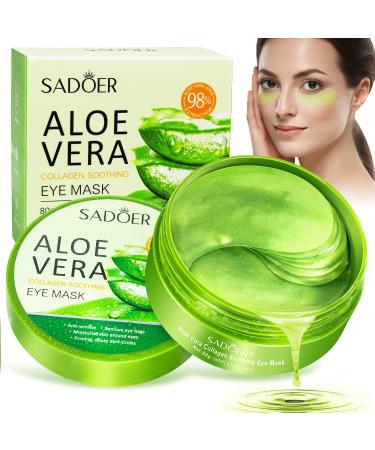 Under Eye Patches-Eye Pads with Aloe Vera Extract Glycerin- 60 PCS Eye Pads for Anti-Aging Soothing Hydrating and Moisturising Aloe Vera Eye Patches