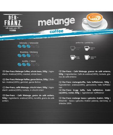 Der-Franz Melange Coffee Whole Bean 3x500g - 1500g Melange Blend - Buy Online on GoSupps.com