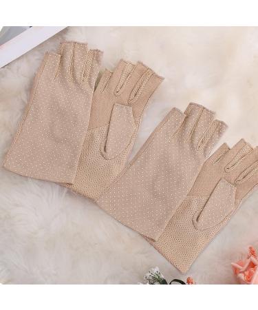 Yolev Women's Anti-UV Fingerless Gloves - Sun Protection Bicycle Riding Gloves - Summer Outdoor Cycling Gear in Khaki - Buy Online on GoSupps.com