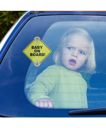 2Pcs Waterproof Baby On Board Signs with Suction Cups - Car Window Bumper Stickers - A-Baby On Board - Buy Online on GoSupps.com