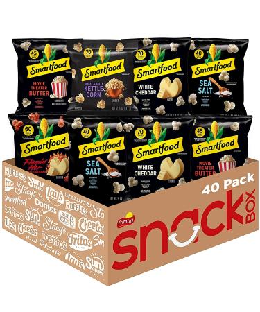 Smartfood Popcorn Sampler .5oz bags (40 Count) Popcorn Sampler Pack 0.5 Ounce (Pack of 40)