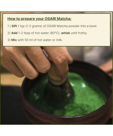 OSARI Ceremonial Matcha Powder 80g First harvest from Kagoshima Japan 100 pure lab tested Stoneground rich in antioxidants and soft umami flavor For matcha latte & tea 80 Grams - Buy Online on GoSupps.com