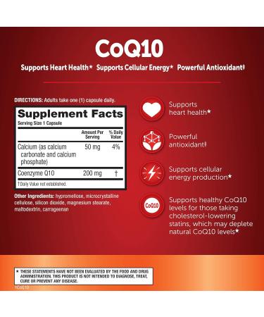 Buy MegaRed CoQ10 200mg Capsules - Supports Heart Health & Cellular Energy - 90 Count | Antioxidant Protection - Buy Online on GoSupps.com