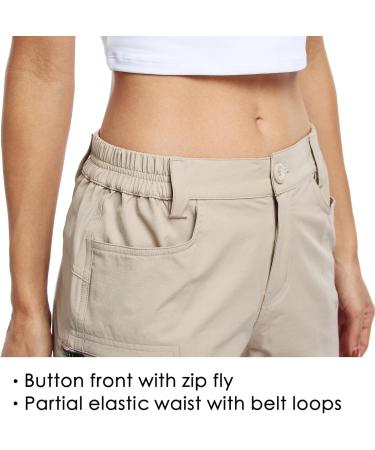 Willit Women's Lightweight Waterproof Hiking Cargo Shorts - Quick-Drying Breathable Active Summer Shorts in Khaki - Buy Online on GoSupps.com