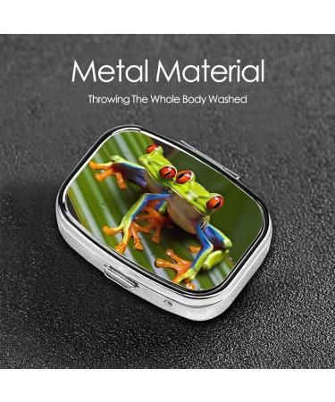 Red Eyed Tree Frog Dual Compartment Pill Case | Cute Travel Pill Box Organizer for Purse & Gifts - Buy Online on GoSupps.com