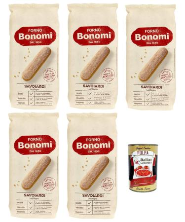 Italian Gourmet E.R. Forno Bonomi Italian Biscuits for Tiramisu Biscuits and Savoiardi Cookies 400 g + Italian Gourmet Polpa 400 g