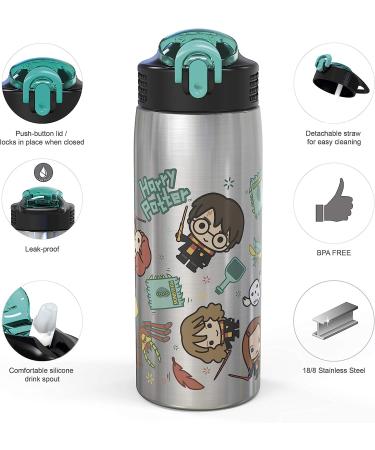 Zak Designs 27oz Harry Potter Stainless Steel Water Bottle - Flip-up Straw, Locking Spout Cover - Ideal for Sports or Travel - Buy Online on GoSupps.com