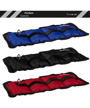Movit 4 Set Weight Cuffs - 500g & 1000g Running Weights for Feet & Wrists | Arm & Leg Weights in 3 Color Variants - Black Available - Buy Online on GoSupps.com