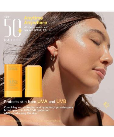 Sunscreen Stick SPF 50+ | Water-Resistant Sunblock for Face & Body | Travel Size 0.56 Oz | No Eye Irritation | 50 Uses - Shop Now - Buy Online on GoSupps.com