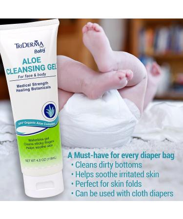 TriDerma Baby Aloe Cleansing Gel for Face and Body - 4 oz - Buy Online on GoSupps.com