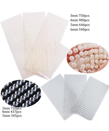 White Pearl & Clear Rhinestone Stickers - 4368 PCS Self-Adhesive Gems for Makeup, Face, Eye, Hair - DIY Vintage Bling Jewels - Buy Online on GoSupps.com