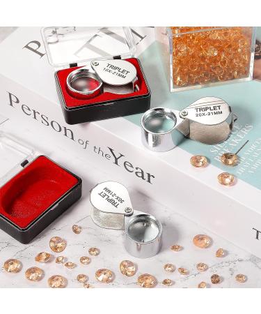 3 Piece Jewelers Eye Loupe Set - 10X, 20X, 30X Pocket Magnifying Glass for Jewelry, Coins, Gems, Stamps, Watches - Silver - Buy Online on GoSupps.com