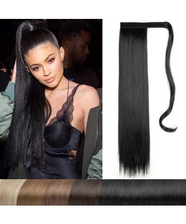 Pference Extensions Clip in Ponytail Hair Straight Glow Braid Hair Part like real hair hair extension smooth braid extensions 22 "(56cm) Natural black 110g 22inch (56cm) -110g natural black 1b# - Buy Online on GoSupps.com