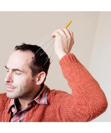 ANDALUS Scalp Massager - Handheld Head Scratcher for Stress Relief and Deep Relaxation (Gold) - Buy Online on GoSupps.com