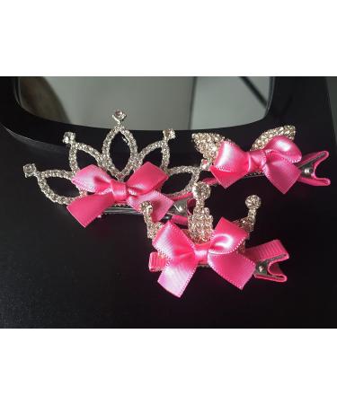 Shop Anewish 3-Piece Strass Hair Clips Set Glitter Crown & Rabbit Ears Bowknot for Girls | Pink Hair Jewelry - International Shipping Available - Buy Online on GoSupps.com