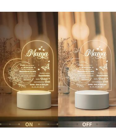 Giftasy Mama Gift - LED Acrylic Night Light Lamp | Unique Gifts for Mom Best Birthday & Mother's Day Present - Buy Online on GoSupps.com