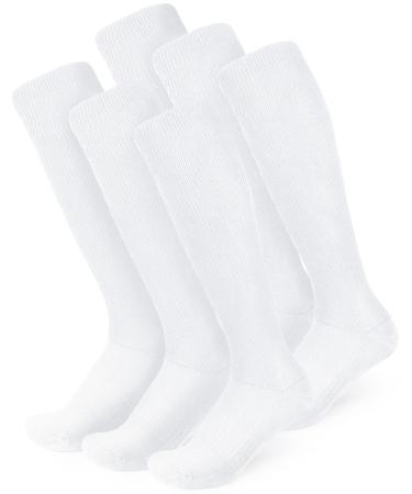 Viasox 6 Pack Non-Binding Diabetic Socks for Men & Women X-Large White