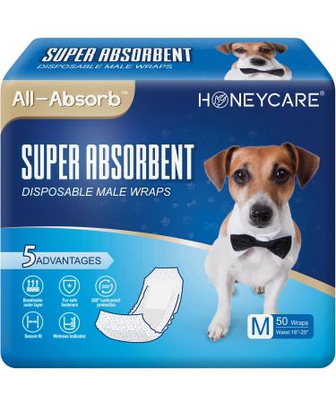 All-Absorb A25 Male Dog Wrap, 50 Count, Medium , White