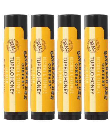 Savannah Bee Company Natural - Tupelo Honey Beeswax Lip Balm 0.15-Ounce (Pack of 4)