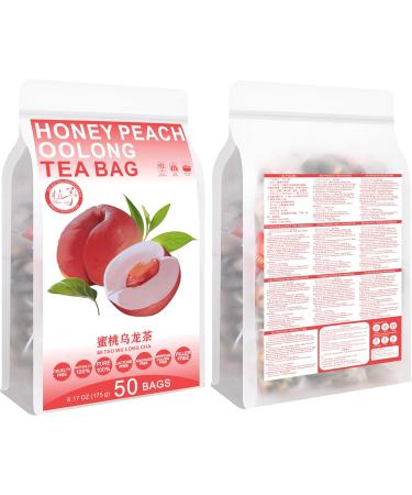 100% Honey Peach Oolong Tea Bag 175g/6.17oz (3.5g*50bags) th naturel en feuilles go t doux ar me floral frais corps de th d caf in sans sucre  - Buy Online on GoSupps.com