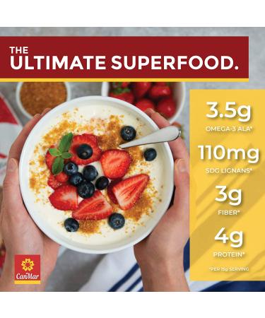 CanMar Organic Milled Golden Roasted Flaxseed 12oz - Gluten-Free & Nut-Free | Omega-3, Fibre, Plant-Based Protein with Toasted Taste - Buy Online on GoSupps.com