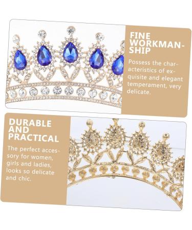 TOVINANNA 1pc Water Drop Diamond Princess Crown Water Drop Headwear Sweet Hair Prop Bridal Headband Exquisite Crown Charming Hair Jewelry Distinctive Crown Rhinestone Crown Crystal Crown 18*18*6.5cm Blue - Buy Online on GoSupps.com