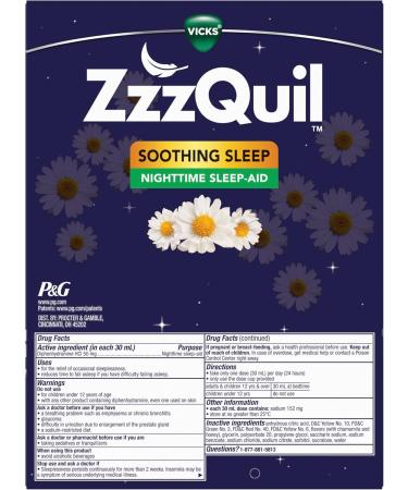 ZzzQuil Nighttime Sleep Aid Liquid 50mg Diphenhydramine HCl | Chamomile Honey Flavor | No.1 Sleep Aid Brand | Fall Asleep Fast | Non-Habit Forming | 24 FL OZ - Buy Online on GoSupps.com