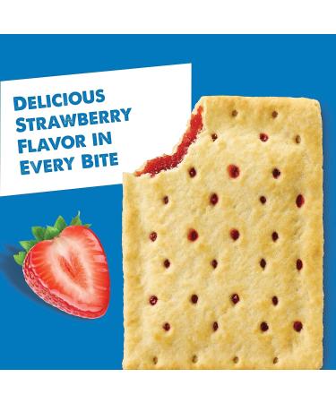 Pop-Tarts Unfrosted Strawberry Toaster Pastries - 20.3oz Box (12 Pack) | Breakfast Foods & Kids Snacks - Buy Online on GoSupps.com